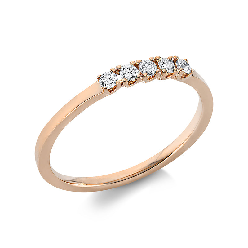 Ring 18 kt RG, 5 Brill. 0,15 ct, TW-si