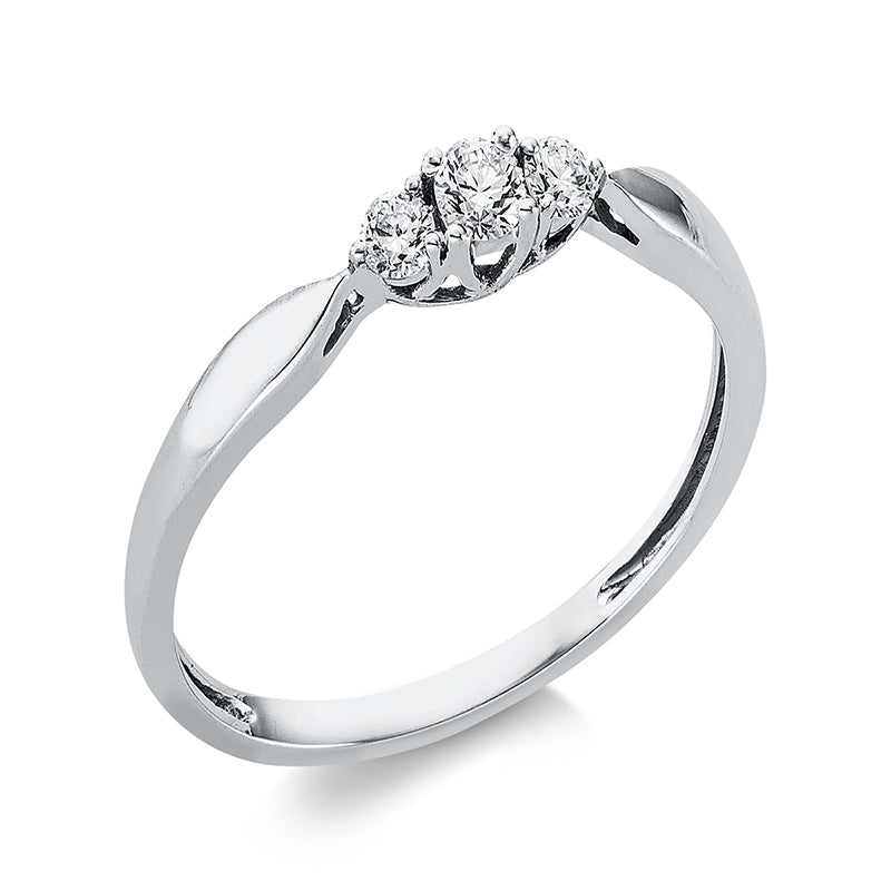 Ring 18 kt WG, 3 Brill. 0,12 ct, TW-si