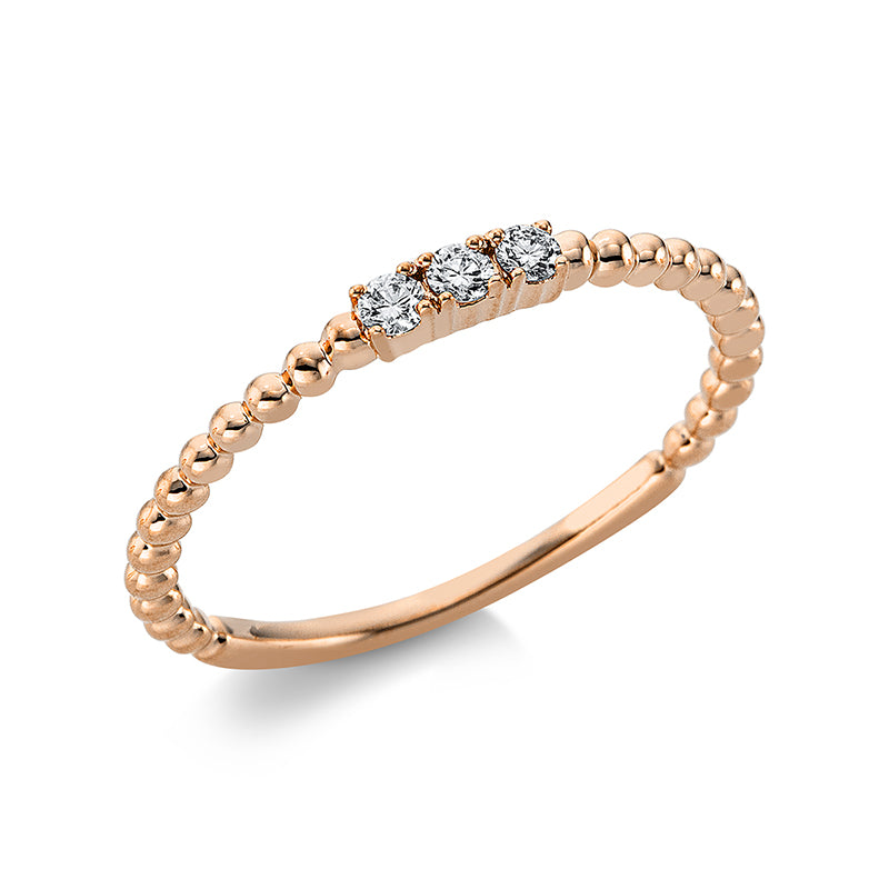Ring 18 kt RG, 3 Brill. 0,09 ct, TW-si