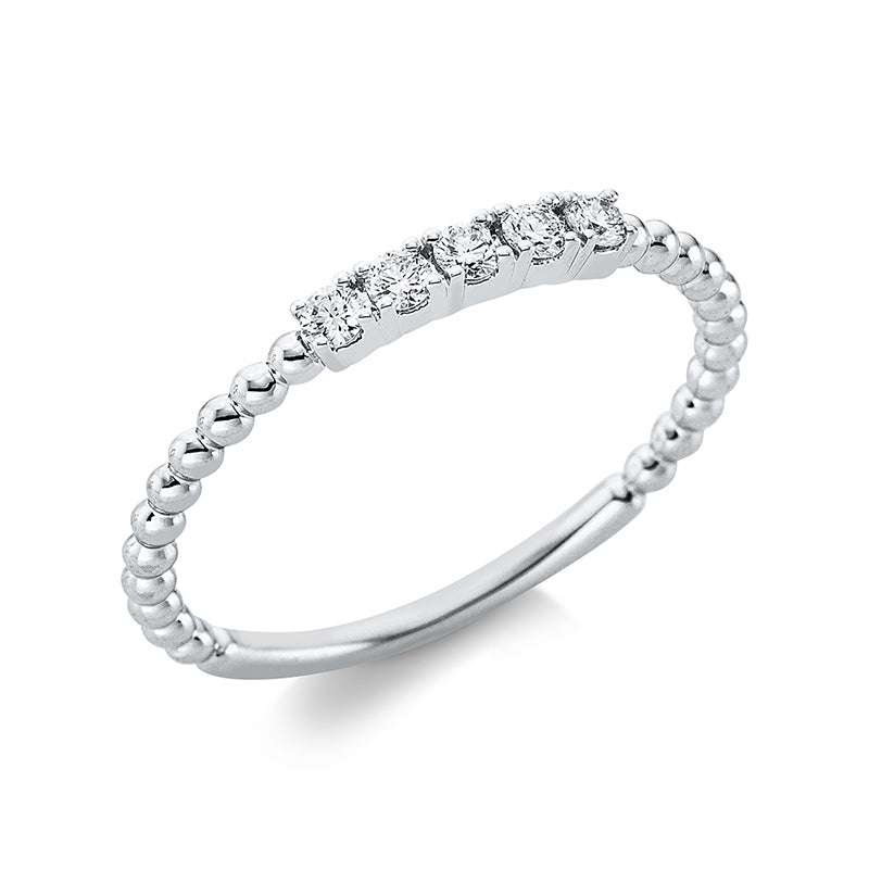 Ring 18 kt WG, 5 Brill. 0,15 ct, TW-si