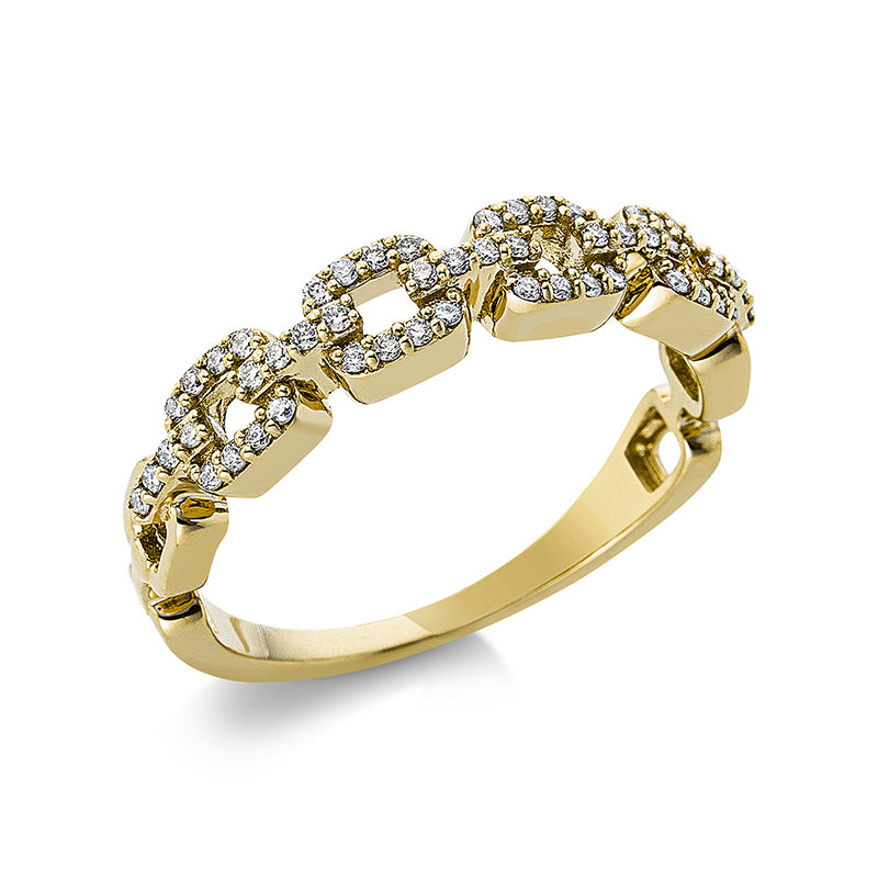 Ring 18 kt GG, 52 Brill. 0,20 ct, TW-si