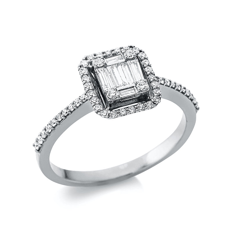 Ring 18 kt WG, 57 Fant-Schl. 0,33 ct, TW-si