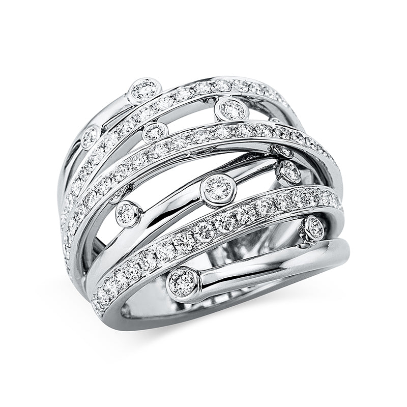 Ring 18 kt WG, 76 Brill. 1,32 ct, TW-vsi