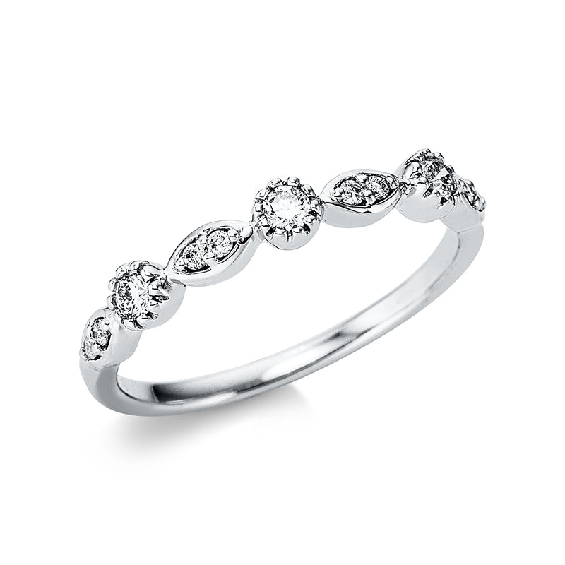 Ring 18 kt WG, 11 Brill. 0,19 ct, W-si