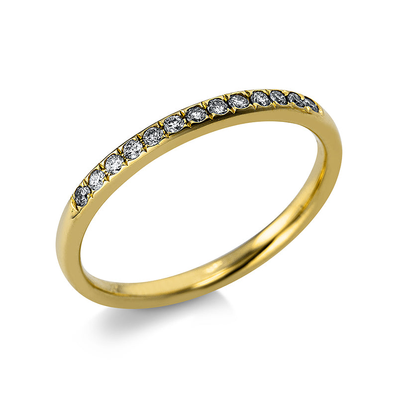 Ring 18 kt GG. 13 Brillanten 0.13 ct. TW-si. Weite:53