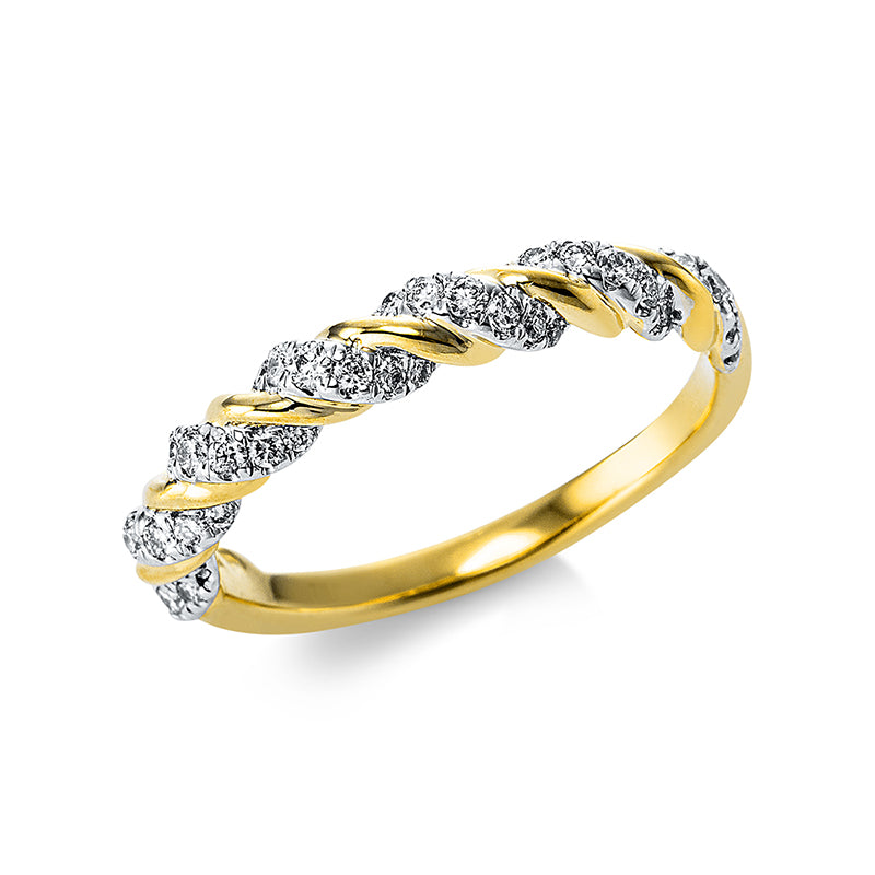 Ring 18 kt GG, 47 Brill. 0,33 ct, TW-si