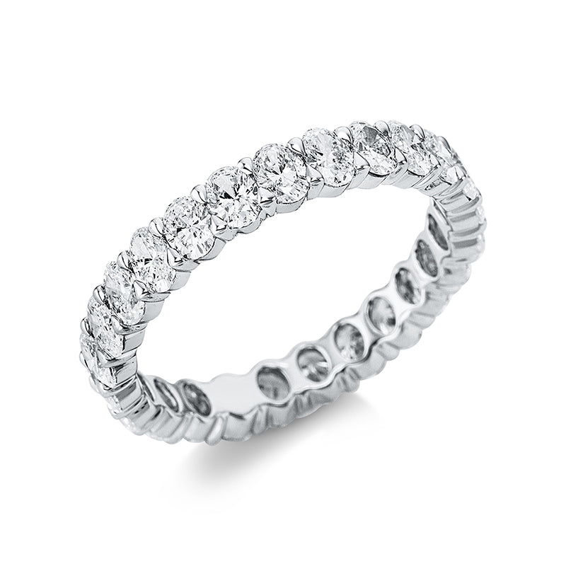 Ring 18 kt WG. 25 Oval 2.26 ct. TW-si. B:3.9 mm. Weite:54