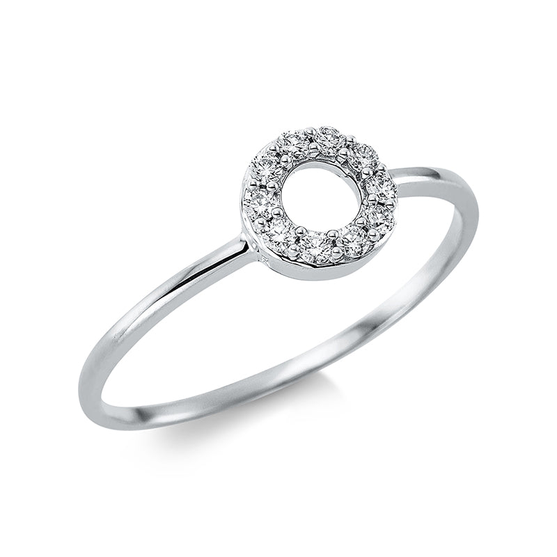 Ring 18 kt WG, 10 Brill. 0,11 ct, TW-si