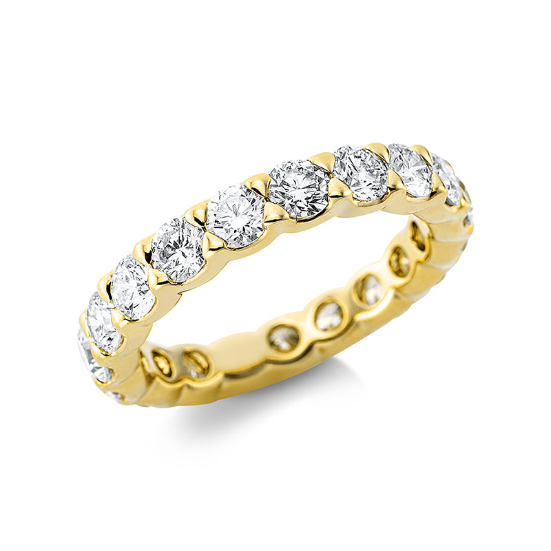 Ring 18 kt GG. 19 Brillanten 2.93 ct. TW-si. B:3.6 mm. Weite:53