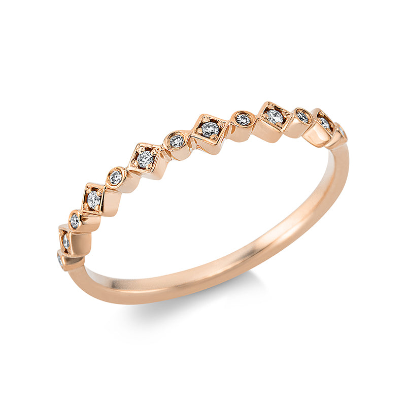 Ring 18 kt RG, 13 Brill. 0,06 ct, TW-si