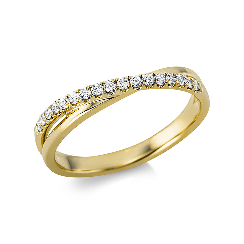 Ring 18 kt GG, 17 Brill. 0,18 ct, TW-si