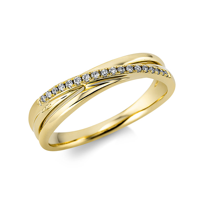 Ring 18 kt GG, 18 Brill. 0,08 ct, TW-si
