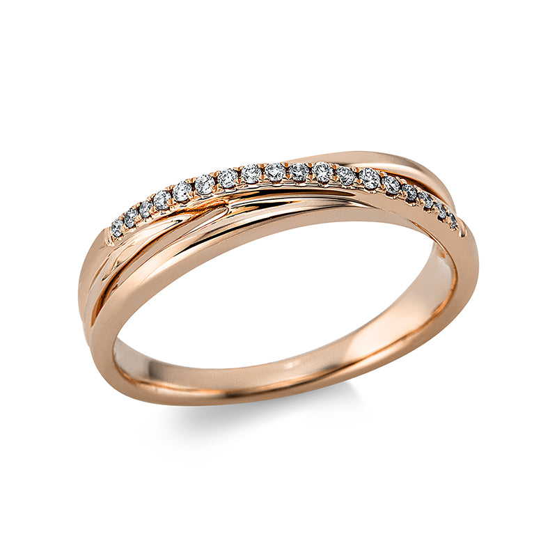 Ring 18 kt RG, 18 Brill. 0,08 ct, TW-si