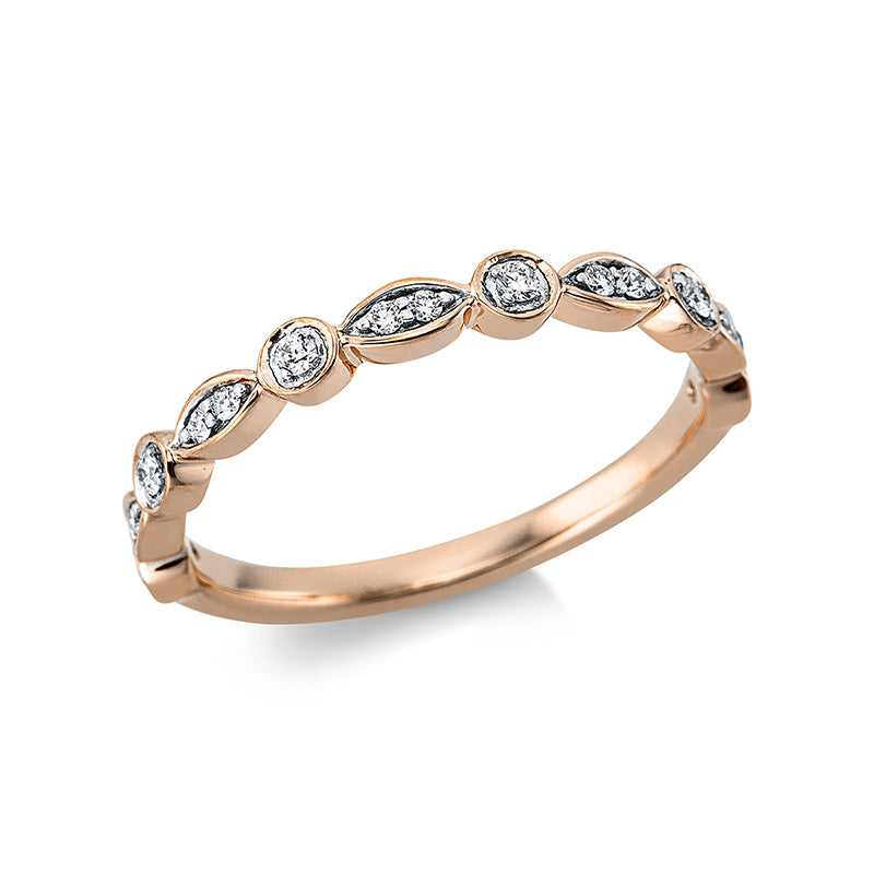 Ring 18 kt RG, 16 Brill. 0,12 ct, TW-si
