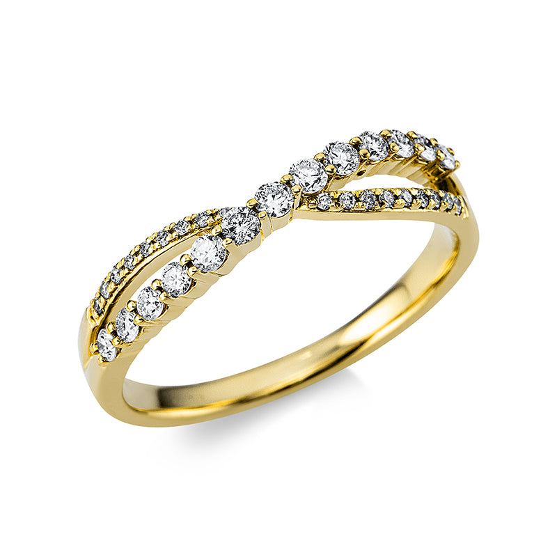 Ring 18 kt GG, 31 Brill. 0,30 ct, TW-si