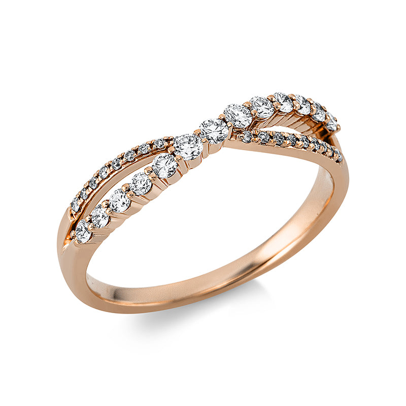 Ring 18 kt RG, 31 Brill. 0,30 ct, TW-si