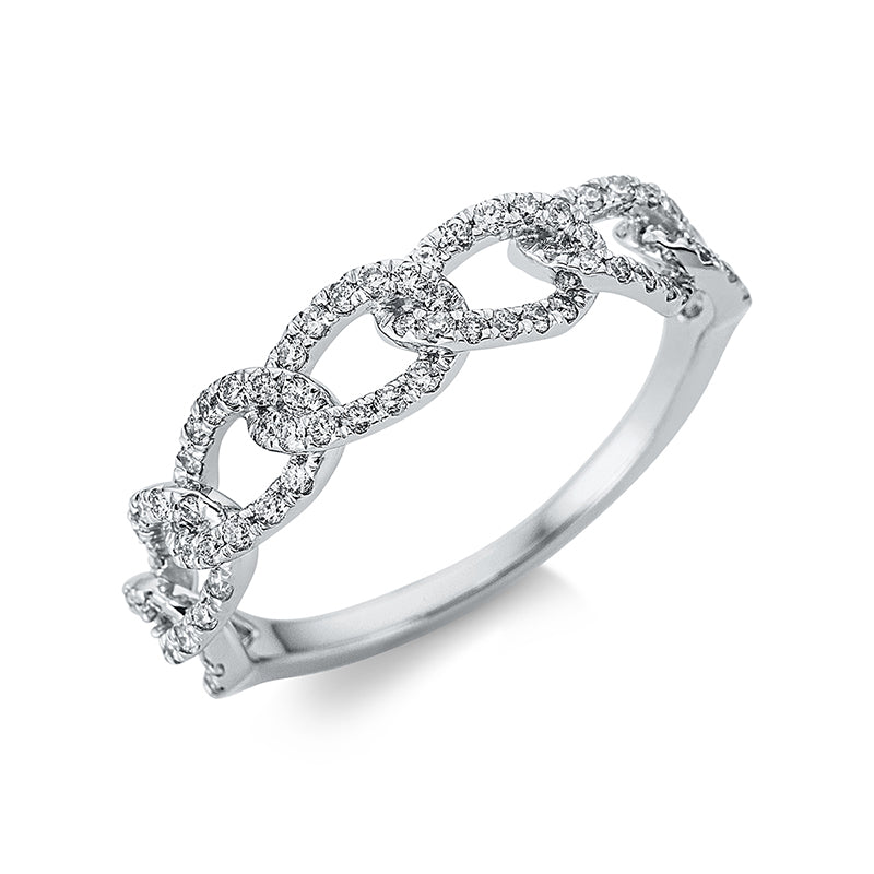 Ring 18 kt WG, 44 Brill. 0,22 ct, TW-si, 28 Brill. 0,11 ct, TW-si