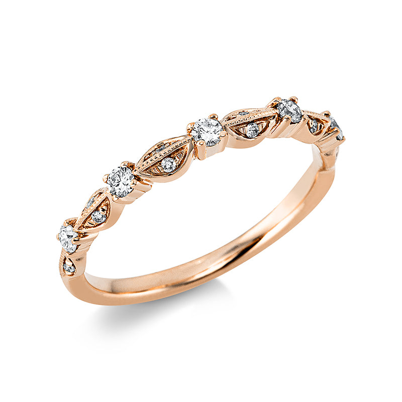 Ring 18 kt RG, 17 Brill. 0,18 ct, TW-si