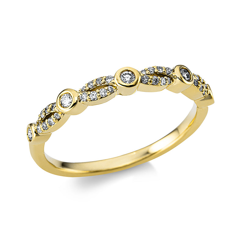 Ring 18 kt GG, 37 Brill. 0,18 ct, TW-si
