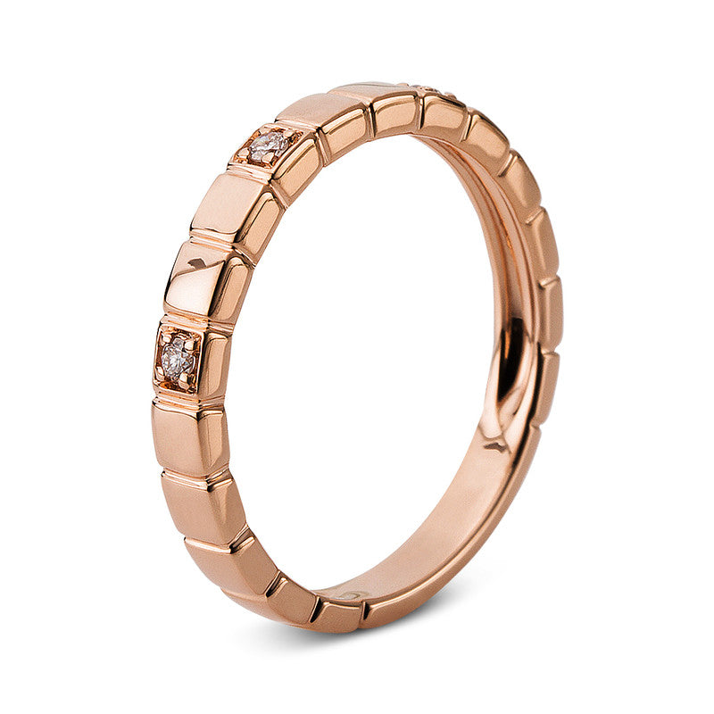 Ring 14 kt RG. 3 Brillanten 0.05 ct. TW-si. B:2.6 mm. Weite:54