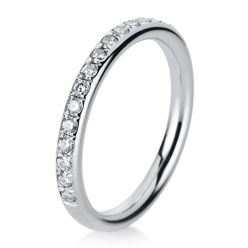 Ring 18 kt WG, 17 Brill. 0,34 ct, TW-si