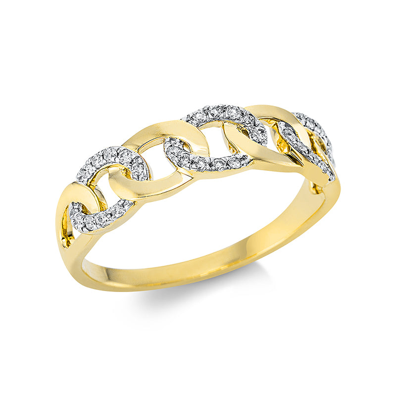 Ring 18 kt GG, 30 Brill. 0,14 ct, TW-si