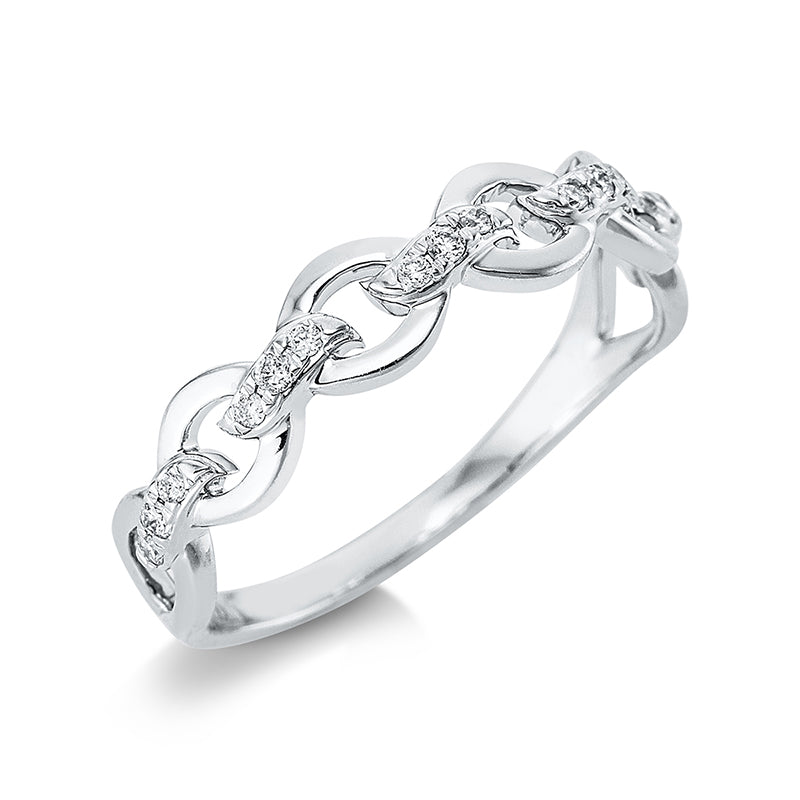 Ring 18 kt WG, 15 Brill. 0,10 ct, TW-si
