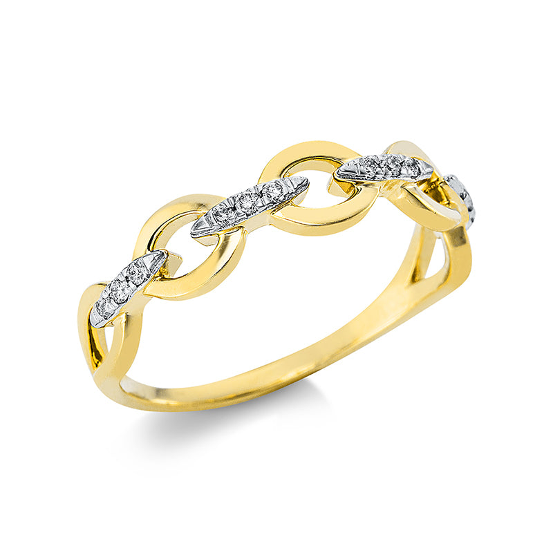 Ring 18 kt GG, 12 Brill. 0,09 ct, TW-si