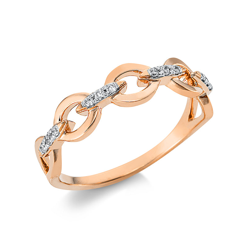Ring 18 kt RG, 12 Brill. 0,09 ct, TW-si