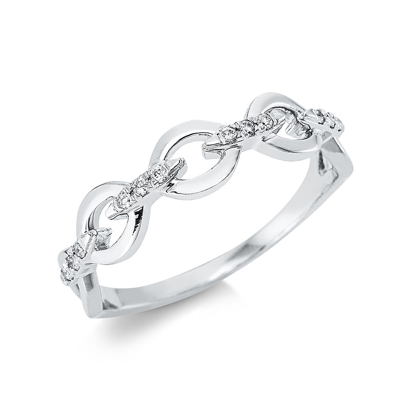 Ring 18 kt WG, 12 Brill. 0,09 ct, TW-si