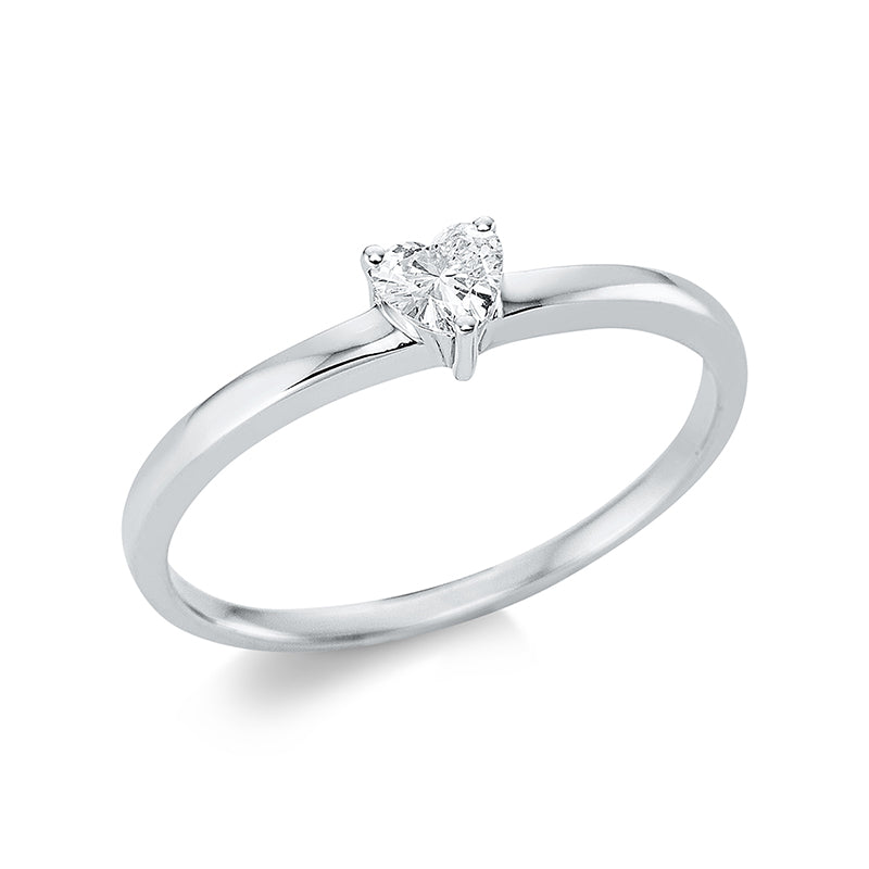 Ring 18 kt WG, 1 Herzschl. 0,17 ct, TW-si