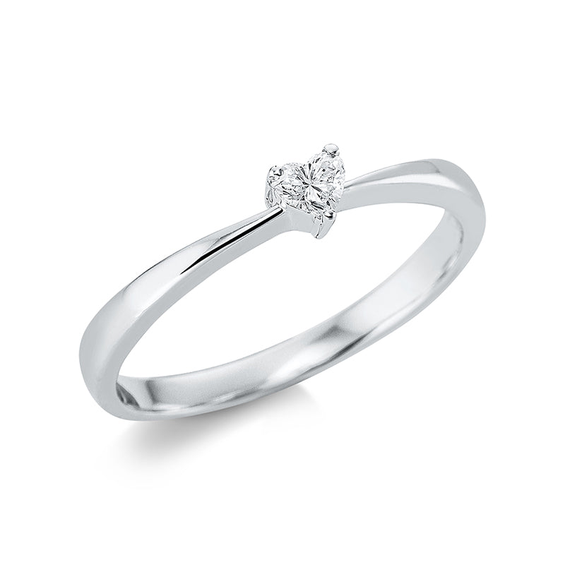 Ring 18 kt WG, 1 Herzschl. 0,15 ct, TW-si