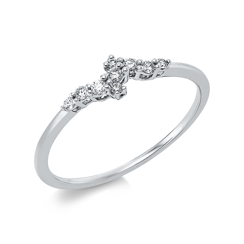 Ring 18 kt WG, 9 Brill. 0,11 ct, TW-si