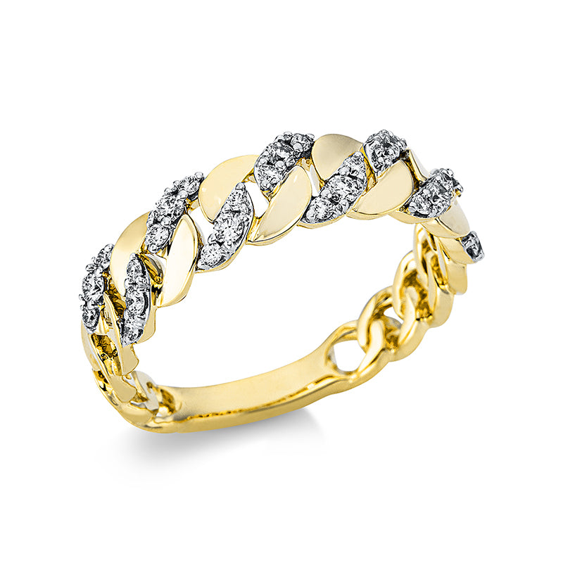 Ring 18 kt GG, 30 Brill. 0,33 ct, TW-si