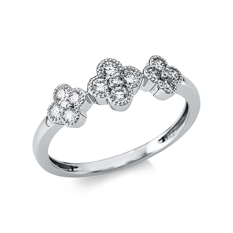 Ring 18 kt WG, 2 Brill. 0,01 ct, TW-si, 8 Brill. 0,21 ct, TW-si, 4 Brill. 0,18 ct, TW-si, 1 Brill. 0,01 ct, TW-si