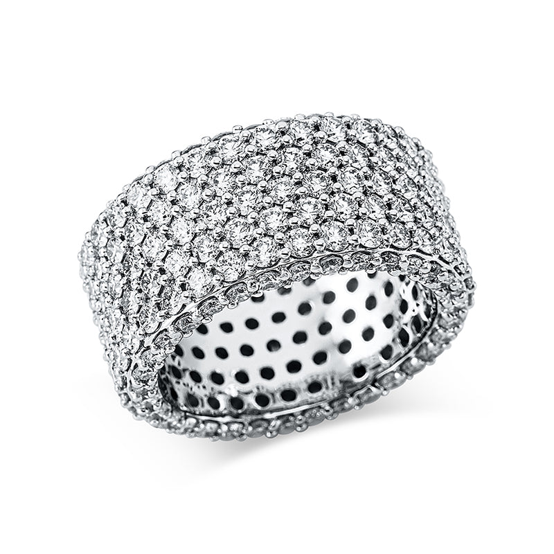 Ring 18 kt WG, 66 Brill. 1,48 ct, TW-si, 160 Brill. 4,42 ct, TW-si