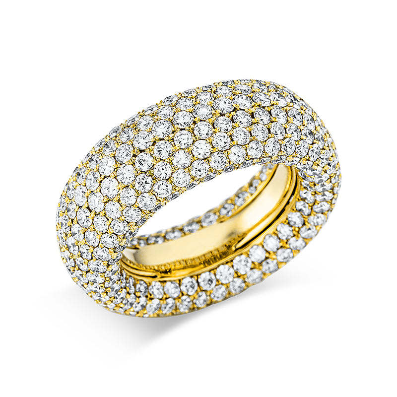 Ring 18 kt GG, 386 Brill. 8,08 ct, TW-vsi