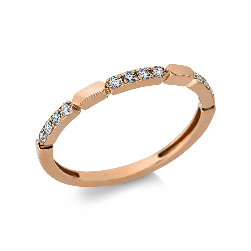 Ring 18 kt RG, 12 Brill. 0,14 ct, TW-si