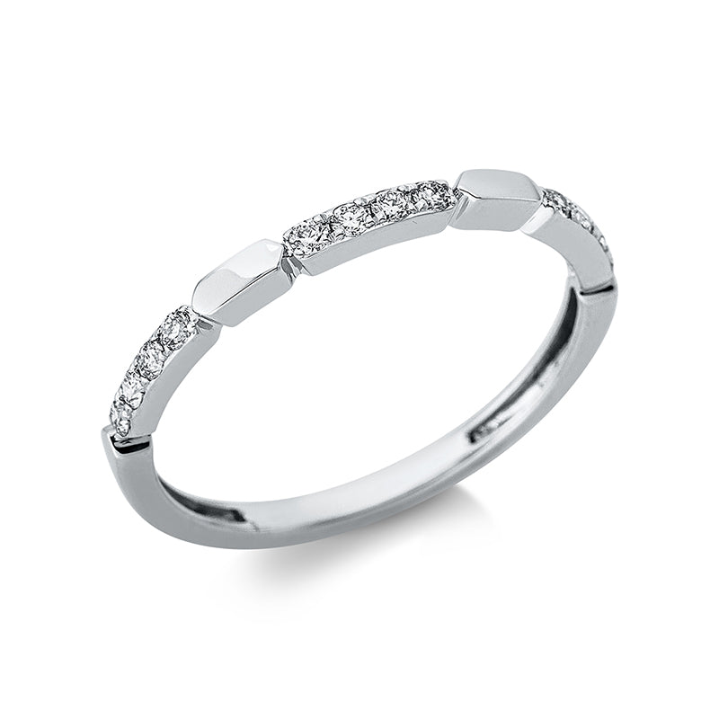 Ring 18 kt WG, 12 Brill. 0,14 ct, TW-si