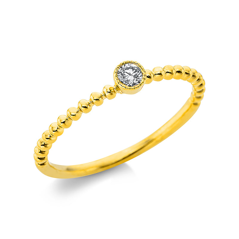 Ring 18 kt GG, 1 Brill. 0,07 ct, TW-pi