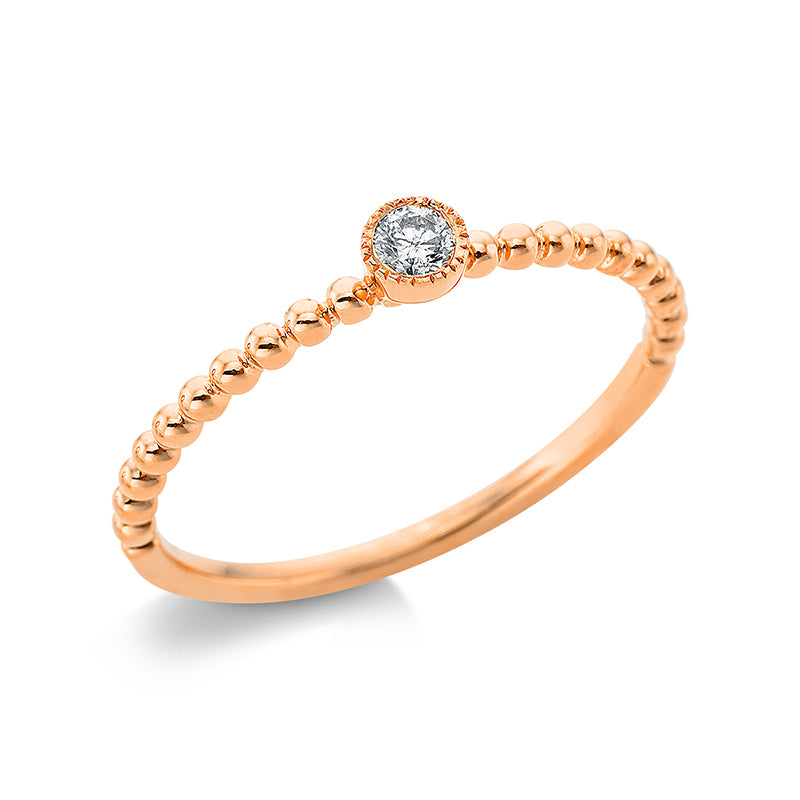 Ring 18 kt RG, 1 Brill. 0,06 ct, TW-pi
