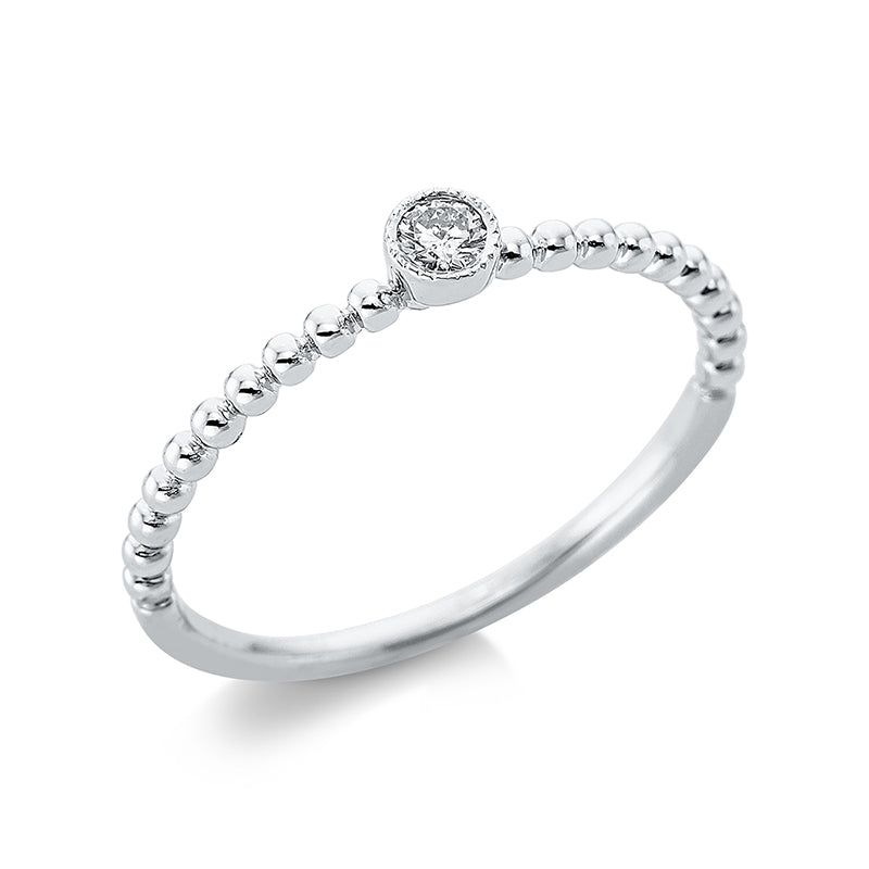 Ring Zarge 18 kt WG. 1 Brill. 0.07 ct. TW-pi. Weite:53