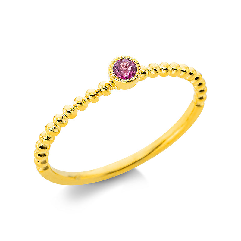 Ring 18 kt GG, 1 Rubin 0,09 ct rot
