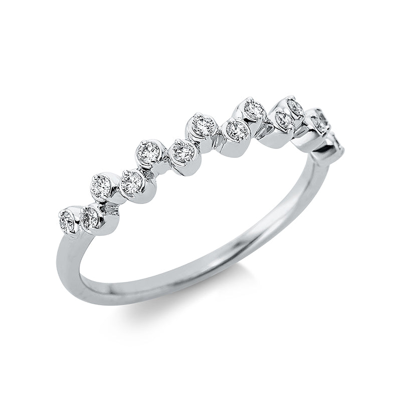 Ring 18 kt WG, 14 Brill. 0,15 ct, TW-si