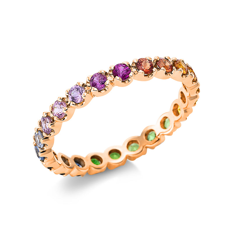 Ring 18 kt RG, 22 Saphire 1,09 ct fancy