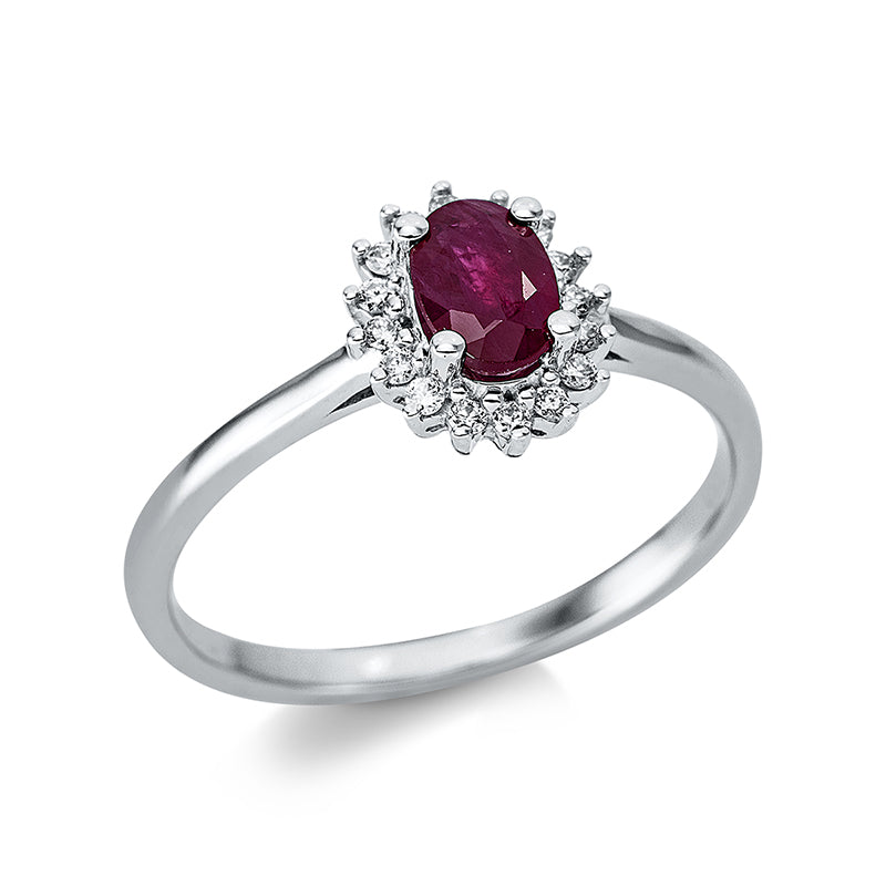 Ring 18 kt WG, 16 Brill. 0,10 ct, TW-si