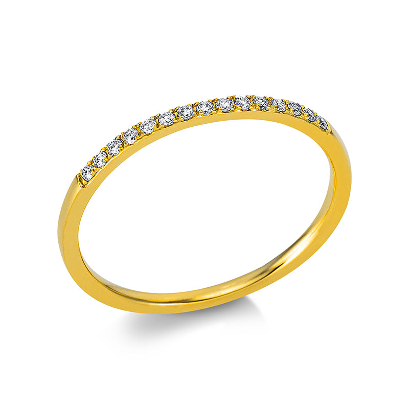 Ring 18 kt GG, 15 Brill. 0,09 ct, TW-si
