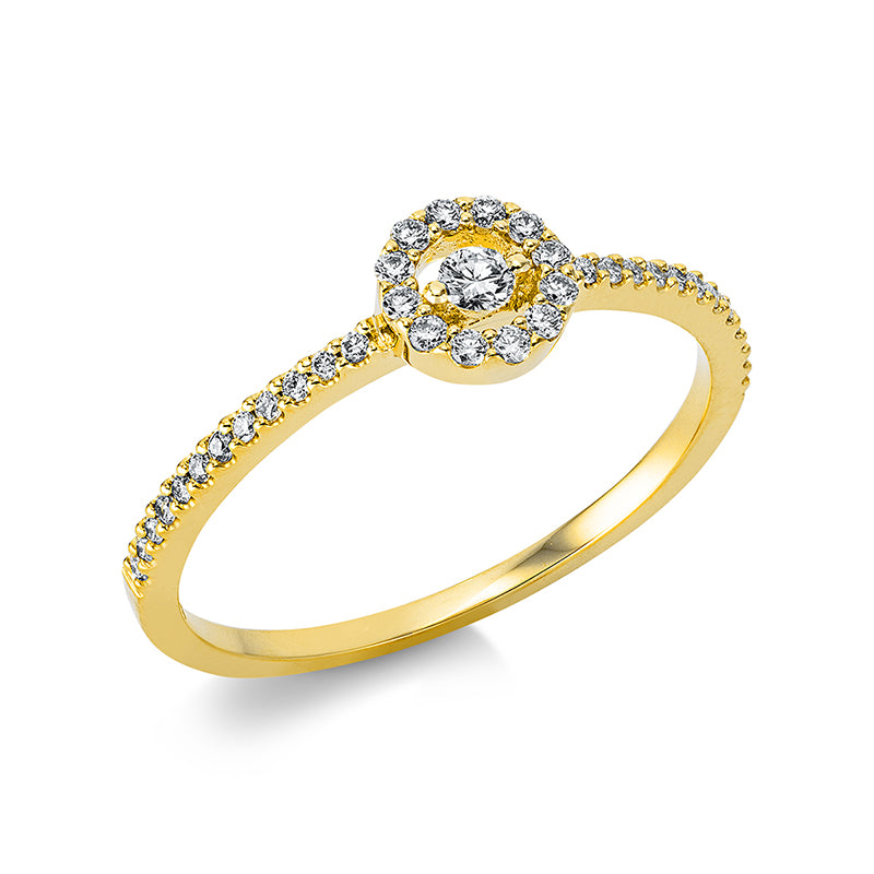 Ring 18 kt GG, 37 Brill. 0,20 ct, TW-si