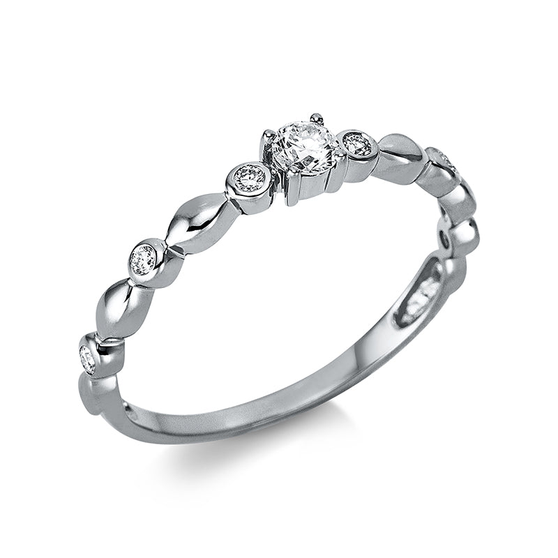 Ring 18 kt WG, 7 Brill. 0,18 ct, TW-si
