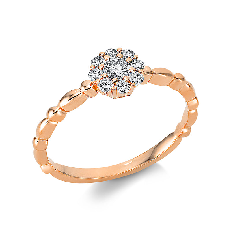 Ring 18 kt RG, 9 Brill. 0,26 ct, TW-si
